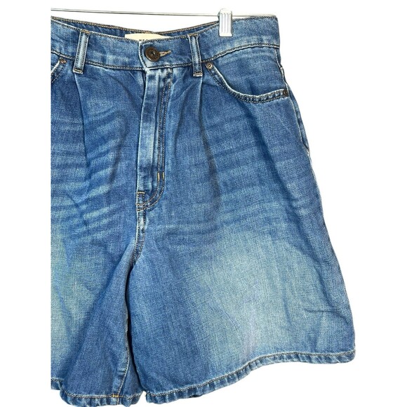 Weekend Max Mara Ecuba Cotton & Linen Bermuda Shorts Pleated Front Coastal 4 - Picture 3 of 13